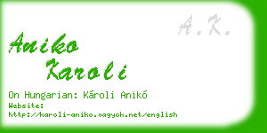 aniko karoli business card